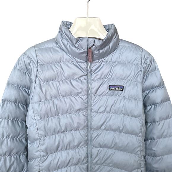 Patagonia Down Sweater Puffer Jacket Girl’s Size XL (14), Light Blue - Picture 4 of 13